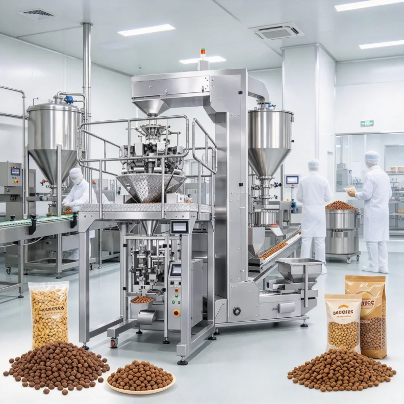 Multihead Weigher Multifunctional Packaging Machine Vertical Pillow Pouch Packing for Potato Chips Cookies Dry Fruit Snack Food