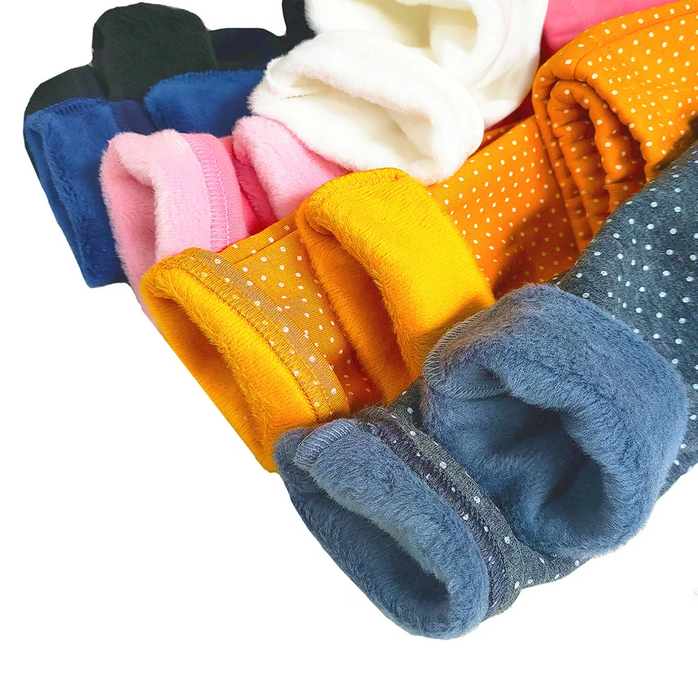 الحلو طماق الفتيات نقطة المخملية السراويل الخريف الشتاء الاطفال القطن تمتد السراويل الدافئة طفل الفتيات مرونة الخصر بنطال ملاصق للجسم