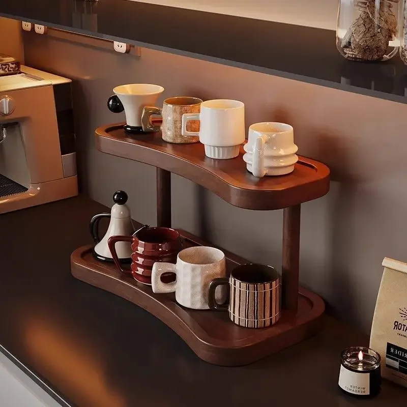 Multi-functional Small tabletop rack Cafe Cosmetics Multi-layer storage rack Mug cup holder