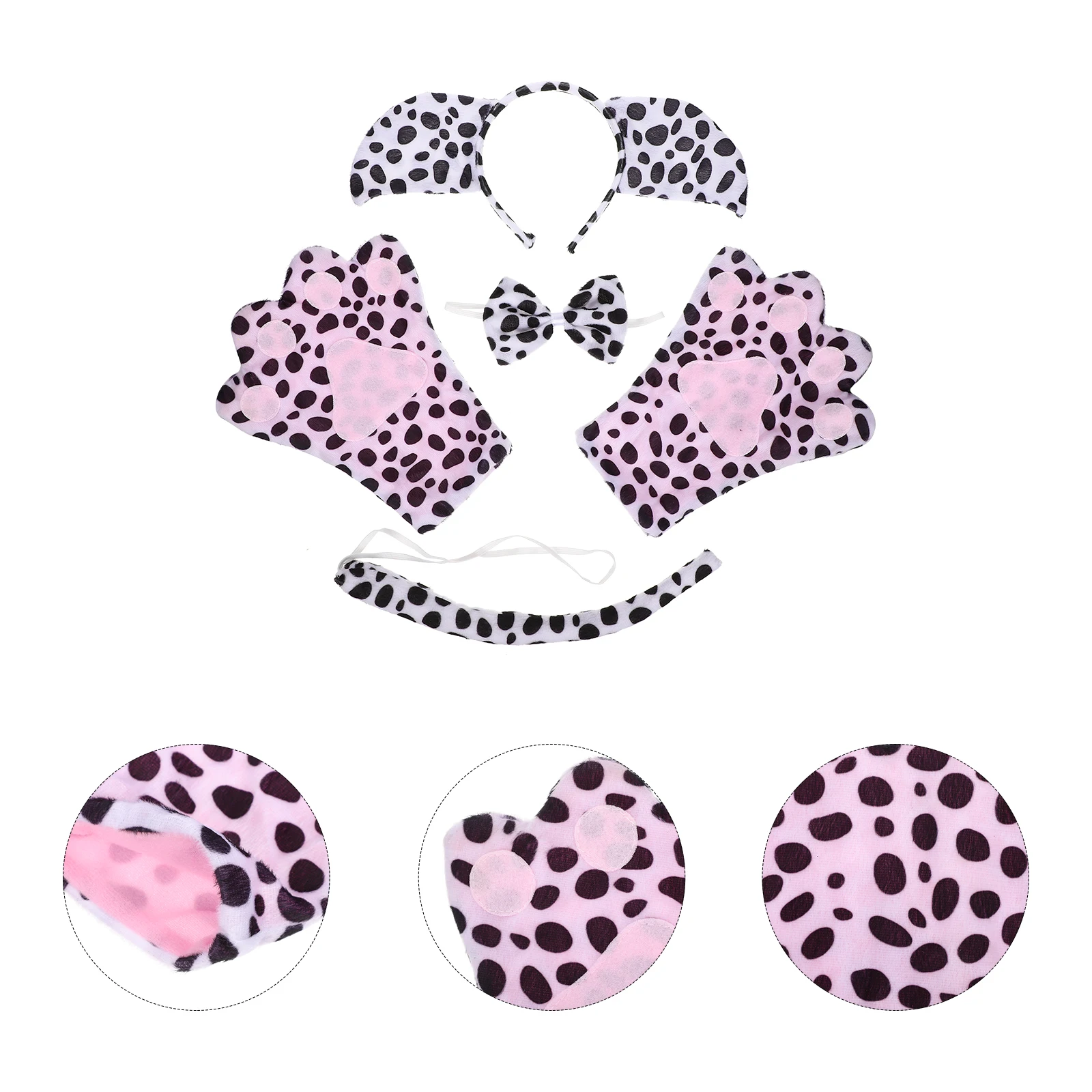 

1 Set Animal Cosplay Accessories Piggy Ears Headband Soft Tail Gloves Bowknot Tie For Halloween Carnival Festival Costume Props