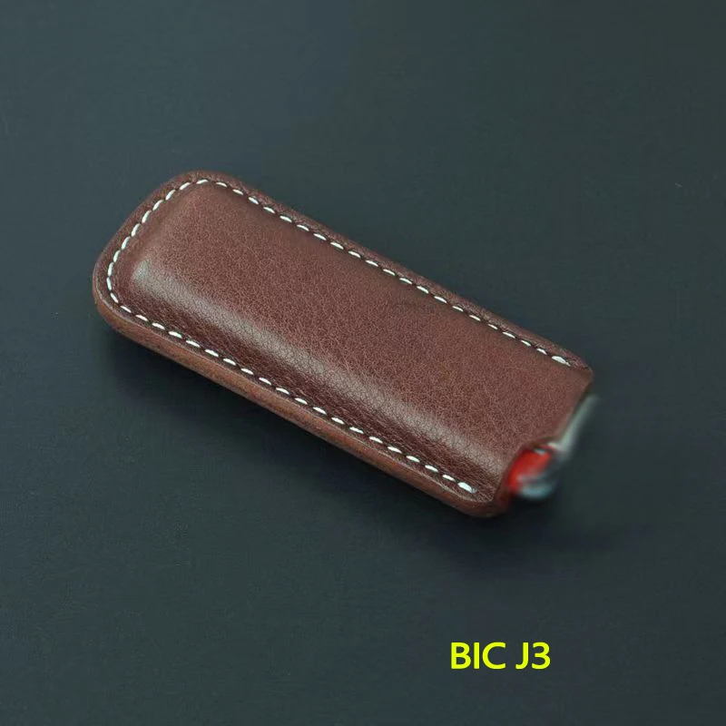 Retro Multicolor Portable Explosion-Proof Gas Lighter Leather holster Case Outside Armor Cover For Bic J3 Lighters Protect box