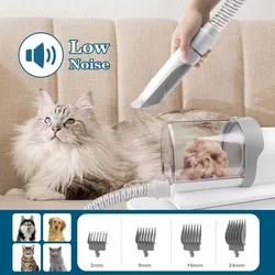 Low Noise Dog Grooming Kit & Pet Hair Vacuum – 2.5L Portable Grooming System with 5 Tools,Adjustable Suction,Dogs & Cats at Home