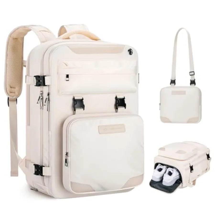 

Travel Backpack for Women Men, 35L Laptop Backpack Fits 17-Inch Laptop, Carry On Backpack for Airplanes Crossbody andShoe Compa