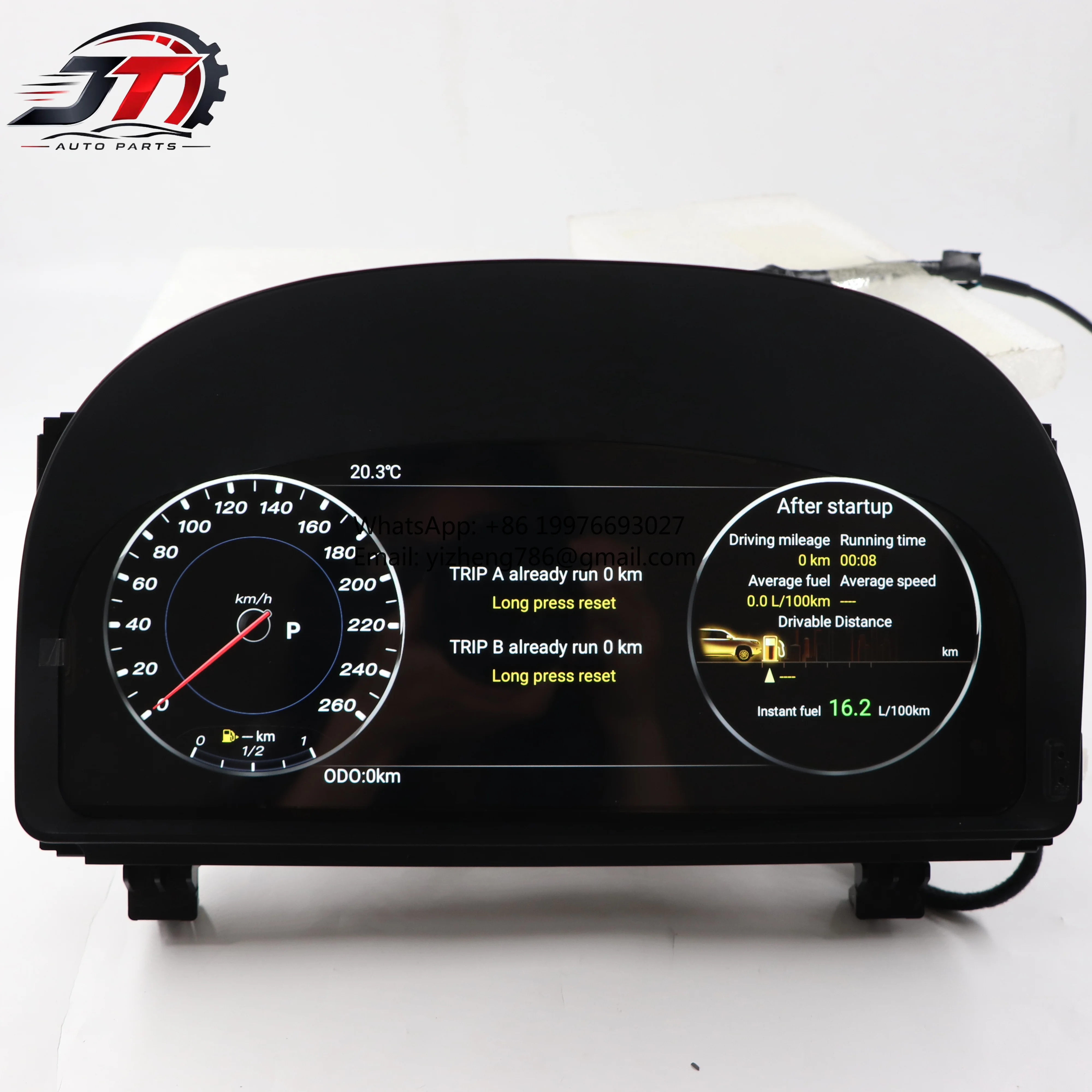 JT Built-In GPS Digital Dashboard Panel Virtual Instrument Cluster Cockpit Speedometer For Toyota For Alphard 2008-2014 USB Ster