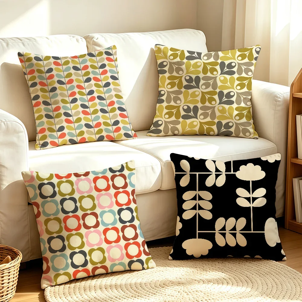 Art O-Orla K-Kiely-S FLowers cushion cover Soft Smooth Hidden Zipper Washable Decorative Couch Office Housewarming Gift