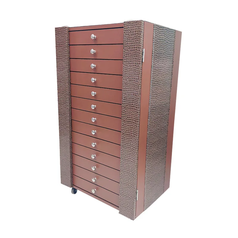custom.288pcs 3D Optical Frame Sunglasses Display Cabinet 234 Brown PU Leather Eyewear Displays with Lock