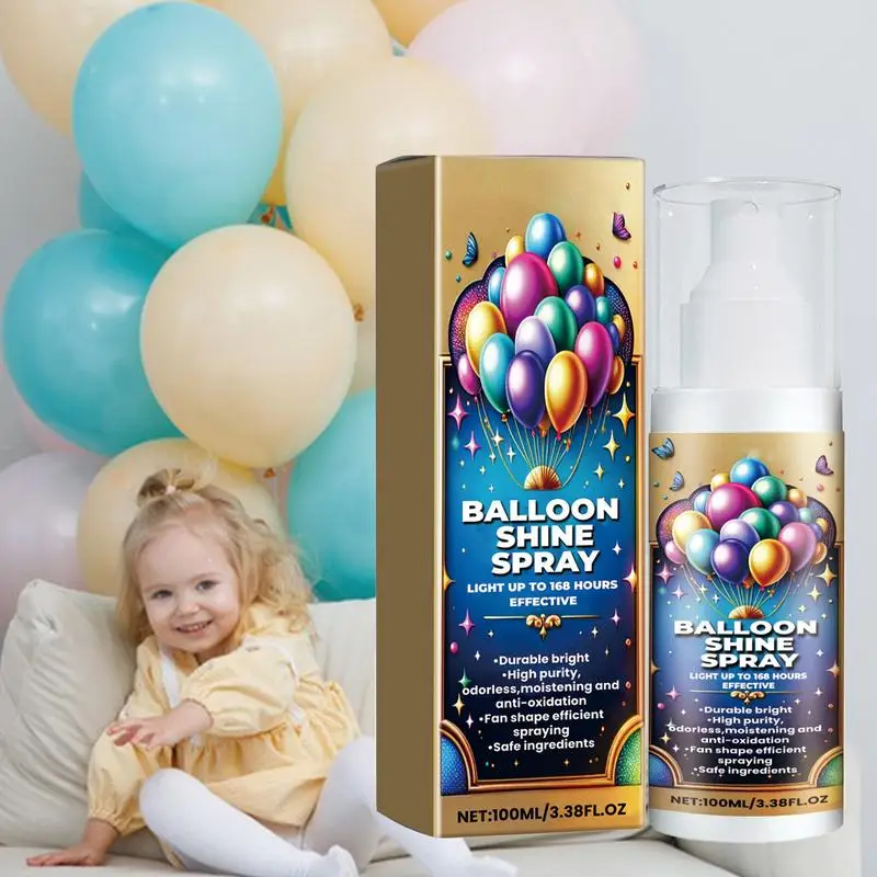 

High Shine Balloon Spray 100ml Shiny Glow Spray Easy Application Glossy Finish Spray For Balloons Lasting Gloss Finish Instant