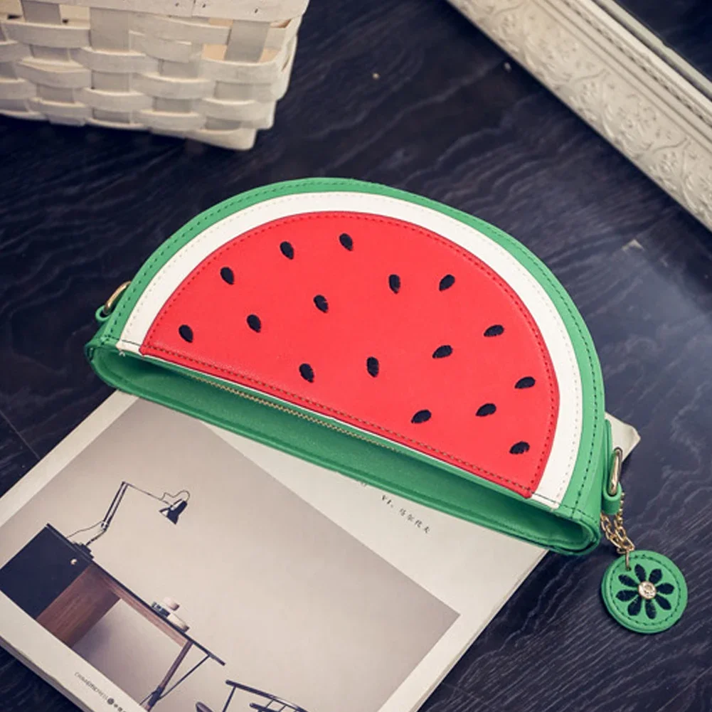 Orange Watermelon Shape Shoulder Bag Elegant Women Casual Small Handbag Leisure Purse Bag for Women Birthday Gift