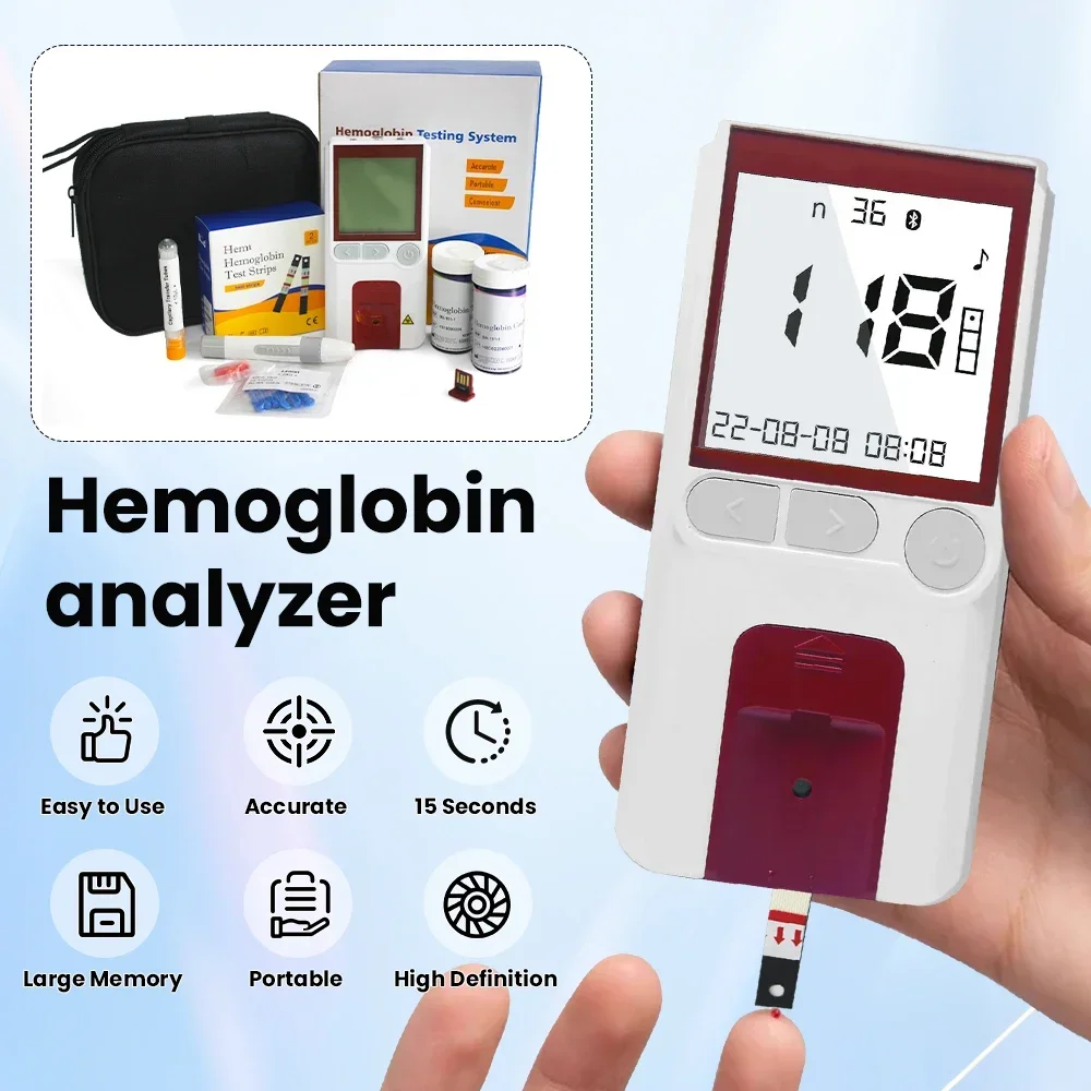 Hemoglobin Meter Analyzer Monitor Anemia For Detection Hb And Hct Hemoglobin Detector Analyzermedicos Accesorios(Strips Option)