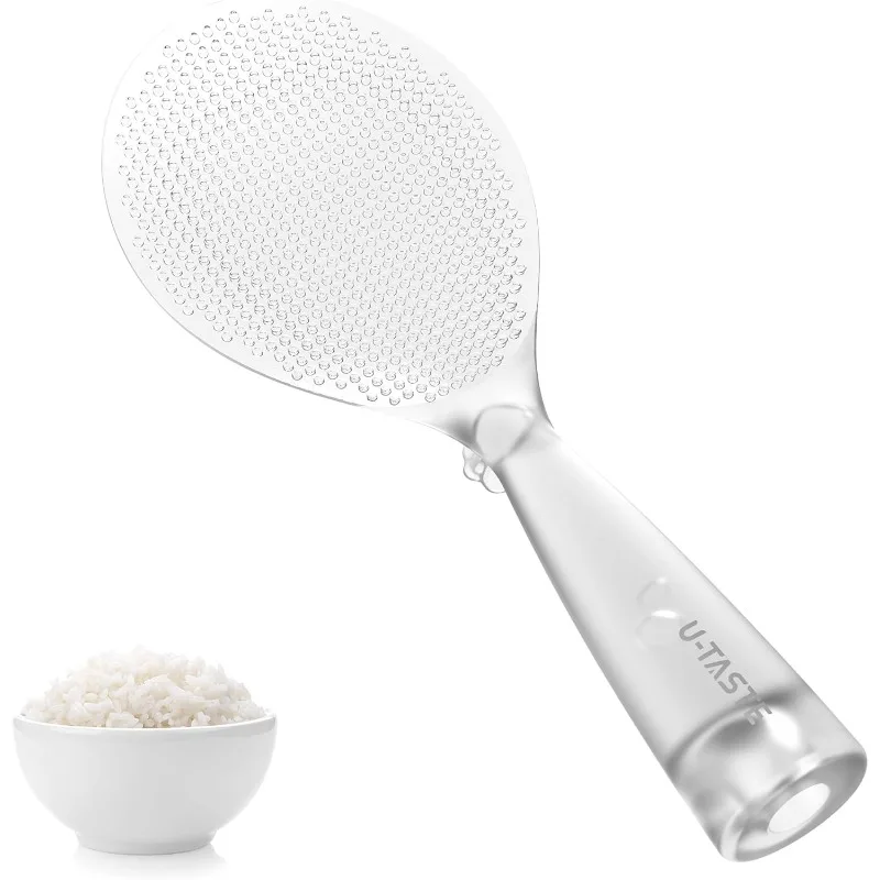 

U-Taste Rice Spoon Paddle Scooper: 329°F Heat Resistant Food-Grade TPX Rice Spatula, Safe for Non-Stick Cookware, with Built-In