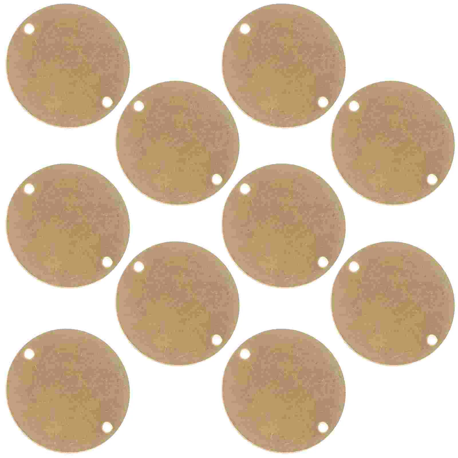 10pcs Round Circle Disc Copper Metal Stamping Blank Engraving Tag Blank Stamping Tags for DIY Engraving (Golden)