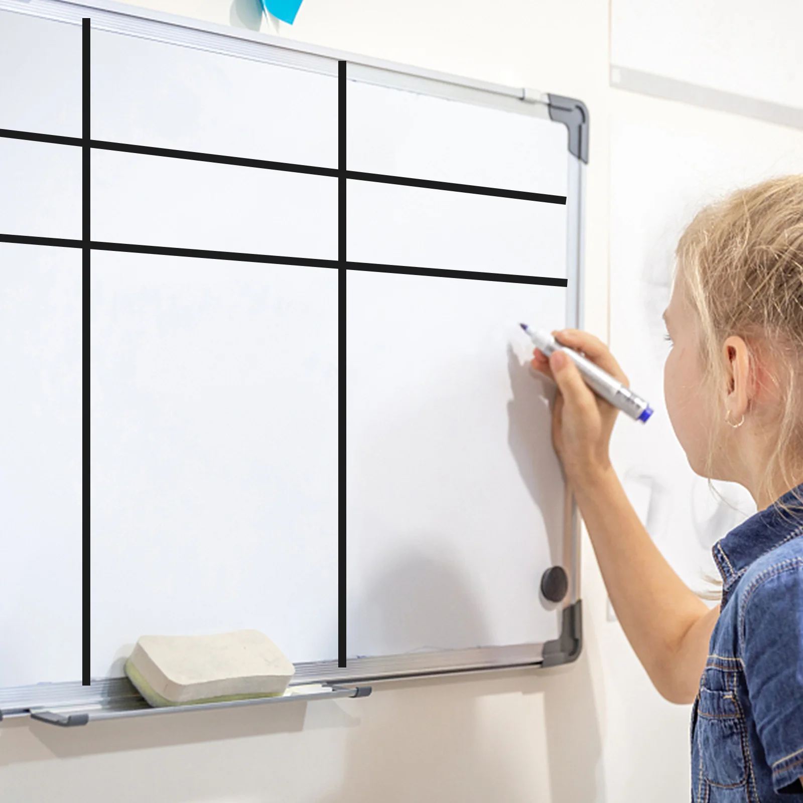 10 قطعة شريط رقيقة الشريط الجاف محو مجلس لاصق شبكة بمناسبة مقلمة للسبورة البيضاء الفصول الدراسية مكتب منظمة الرسم البياني صنع