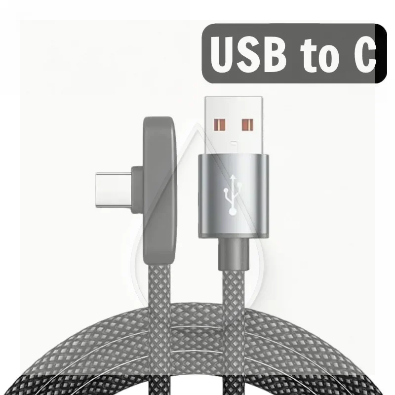 Right Angle USB C to USB C Cable 100W PD Fast Charging for Car Gaming Compatible with All Type-C Phones Tablets