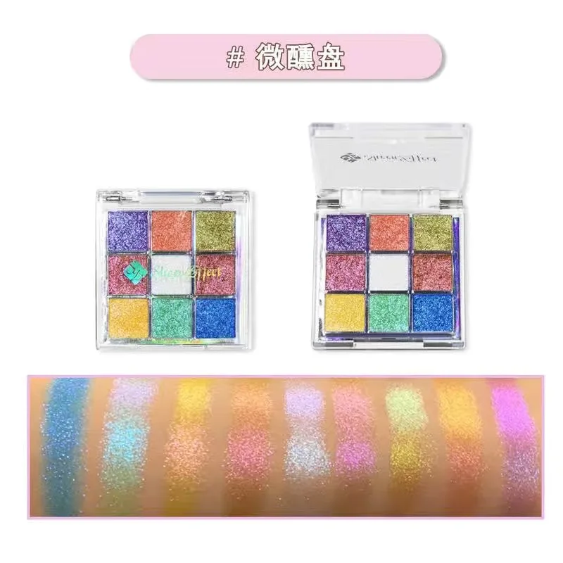 Sheeneffect 9 Color Eyeshadow Plate Chameleon Delicate And Shimmer Eyeshadow Chrome High End makeup Cosmetics