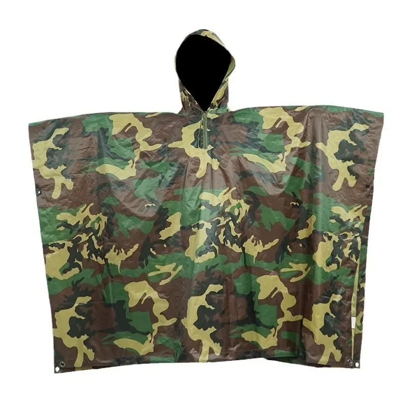 Multifunctional Raincoat Waterproof Poncho Camouflage Cover for Camping Hunting Clothes Shelter Tent Military Emergency Raincoat