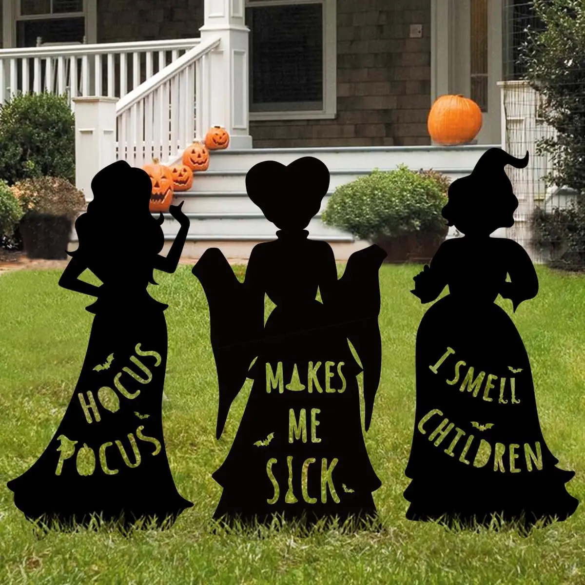 Halloween Iron Art Witch Signs Frame Silhouette Decor Carnival Home Decor Outdoor Garden Black Hocus Pocus Magic Witches Gifts
