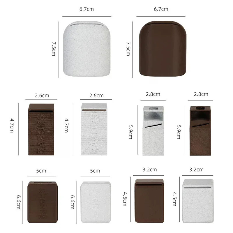 3D Printing Mini Razor Blades Disposal Case Razor Blade Recycling Boxes Trash Can Trash Collector Organizer Barber Accessories