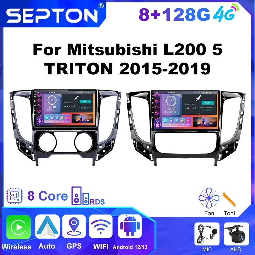 SEPTON 2Din Car Radio Multimedia Player for Mitsubishi L200 5 TRITON 2015-2019 4G Carplay BT 8core WIFI Car Stereo Receivers