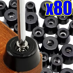 Black Rubber Foot Chair Floor Protector Non-slip Furniture Legs Table Leg Cover Speaker Cabinet Bottom Pads Home Funiture Parts