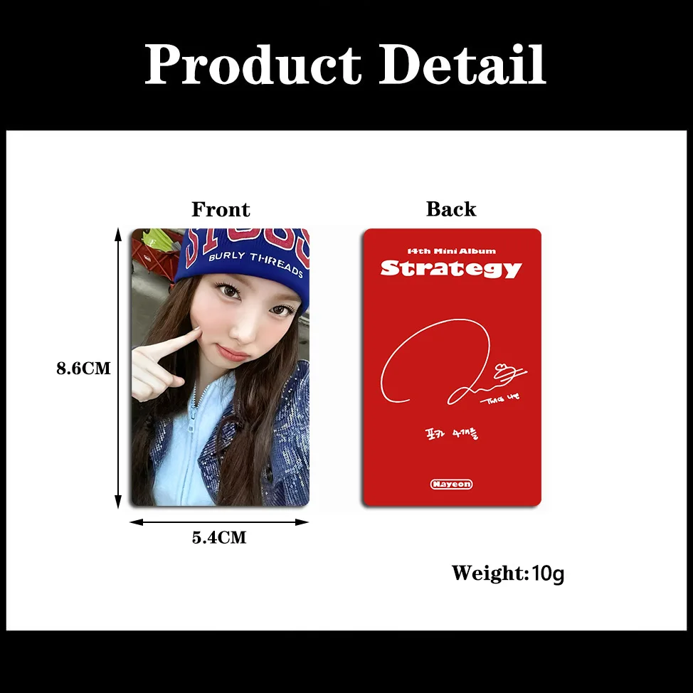 9Pcs KPOP TW Mini Album Strategy Postcards NaYeon SANA MINA MOMO DaHyun Member Selfie Photocard Two-sided Paper Card Fans Gift