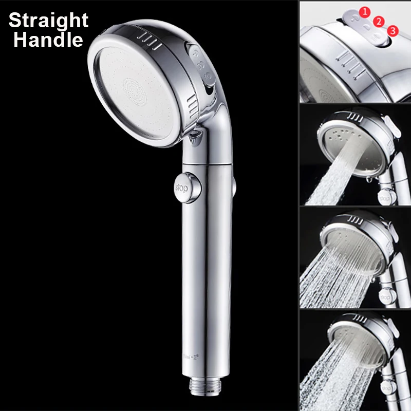 Zhang Ji NEW Shower Heads ABS Electroplated Finishes 3 Adjustable Modes Water Saving SPA High Pressure Bathroom Accessories