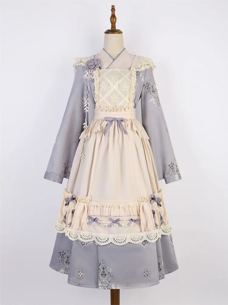 Elegancka sukienka typu smock z długim rękawem