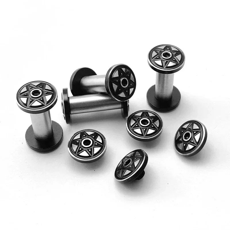 2Sets M4 Fastening Screw 416 Stainless Steel Hexagram Spindle Screw for DIY Knife Handle Making Furniture Mounting Rivet