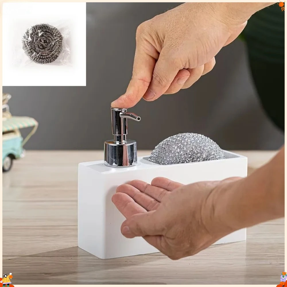 Modern kitchen accessories Soap Dispenser Set Liquid hand soap dispenser pump bottle brushes Holds and Stores Sponges Scrubbers