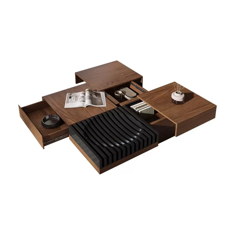 

Italian minimalist solid wood coffee table creative square storage Rubik's cube small apartment living room high-end middle