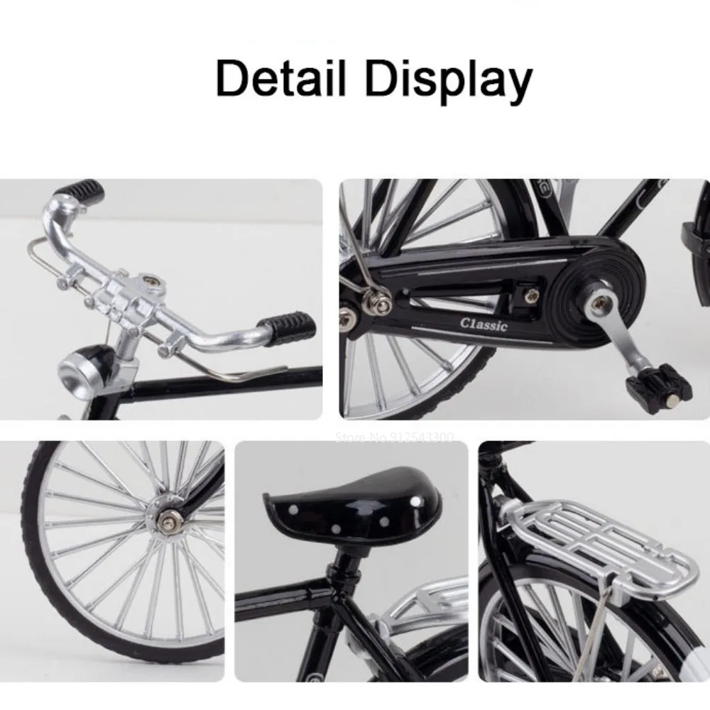 Scale 1/8 Retro Bicycles Toy Alloy Model Diecast Metal Simulation Bike Rubber Tires Collection Gifts Toys for Children Birthday