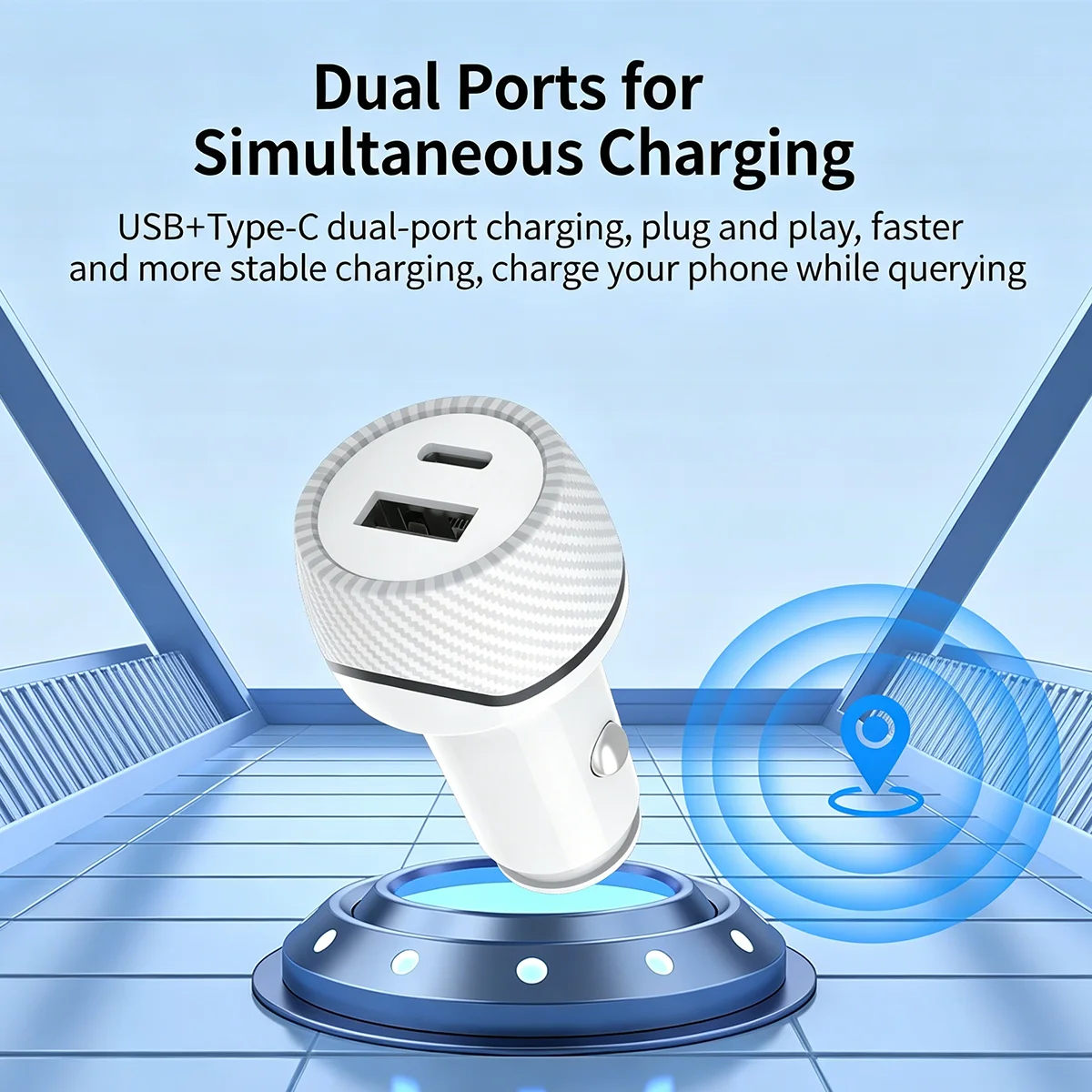 2 in 1 Car Charger & Smart GPS Tracker for Apple system Find My APP Tag Car Finder Locator Anti-Lost Car Charge Vehicle