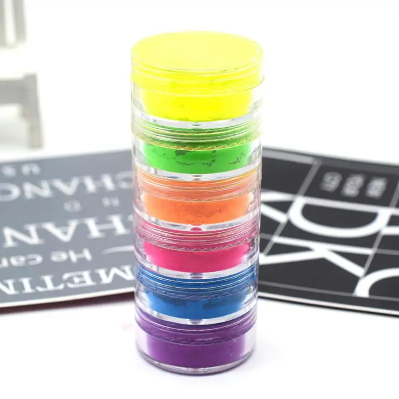 6 Colors Eyeshadow Powder Matte Nude Waterproof Long Lasting Neon Pigment Colorful Nail Art Powder Easy To Wear Eyes Makeup tool