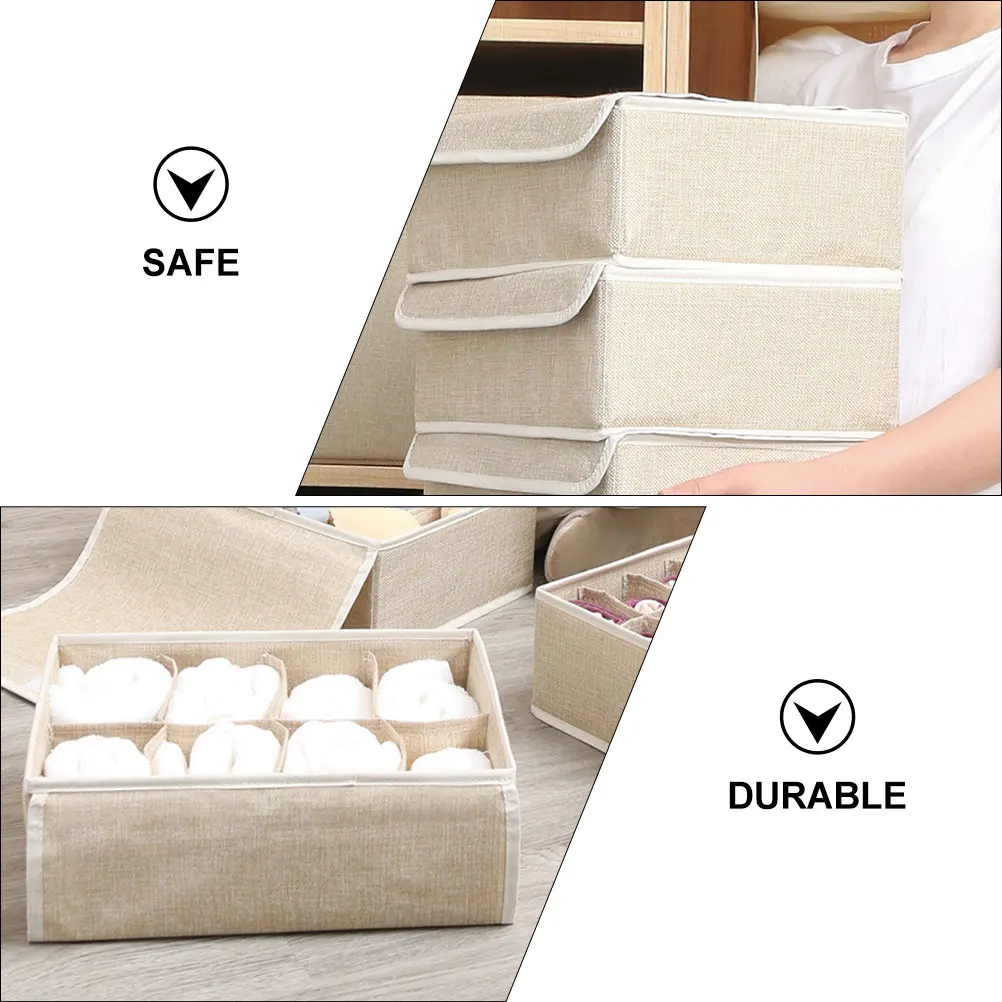 

Covered Underwear Box Cloth Material Multi-Purpose Socks Bra Organizer Grids Container Dust Proof Travel Portable Closet Storage