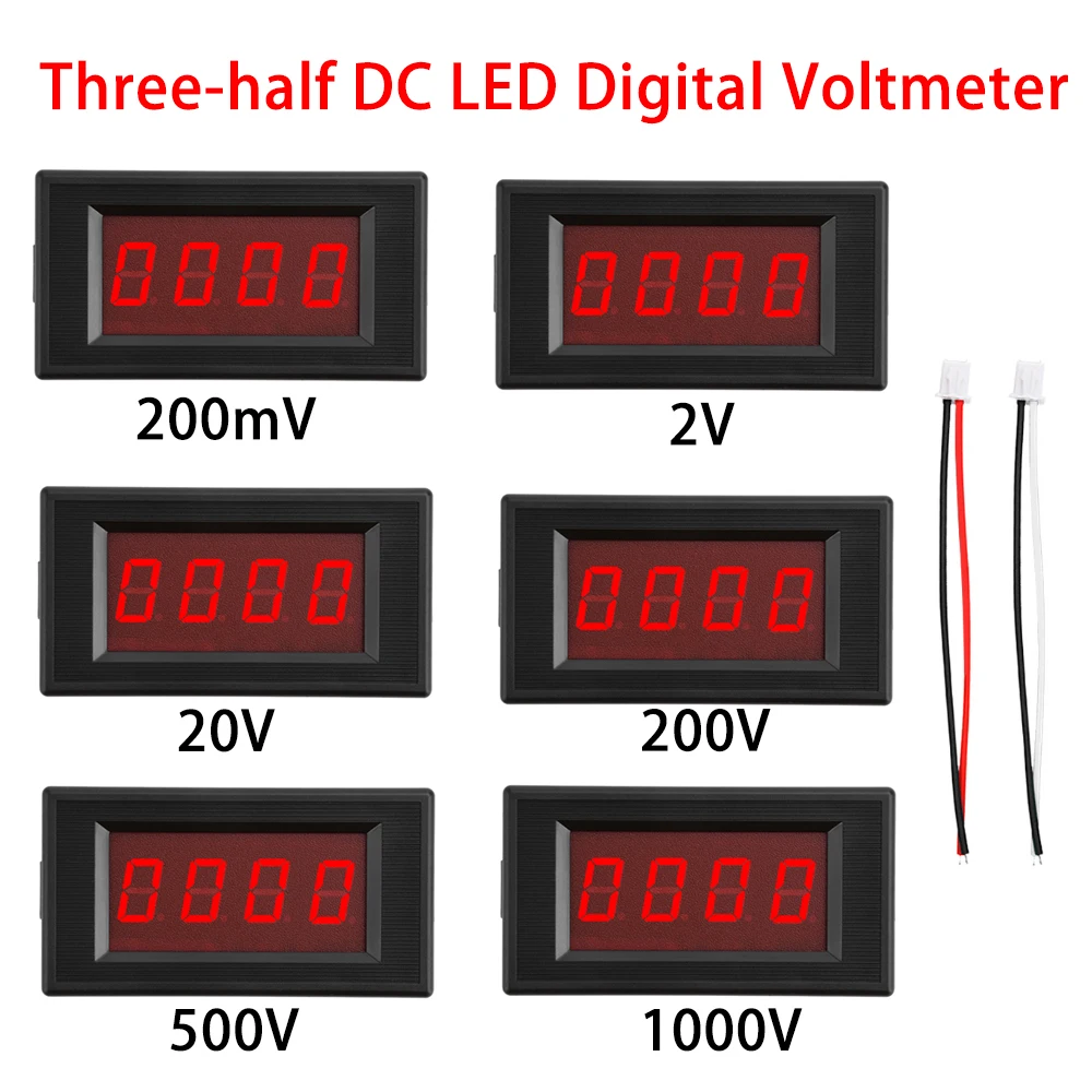 

VHHD 5135A 3.5-digit LED Digital Voltmeter Ammeter DC5V Power Supply Volt Meter DC200mV/2V/20V/200V/500V/1000V Mini Voltage Test
