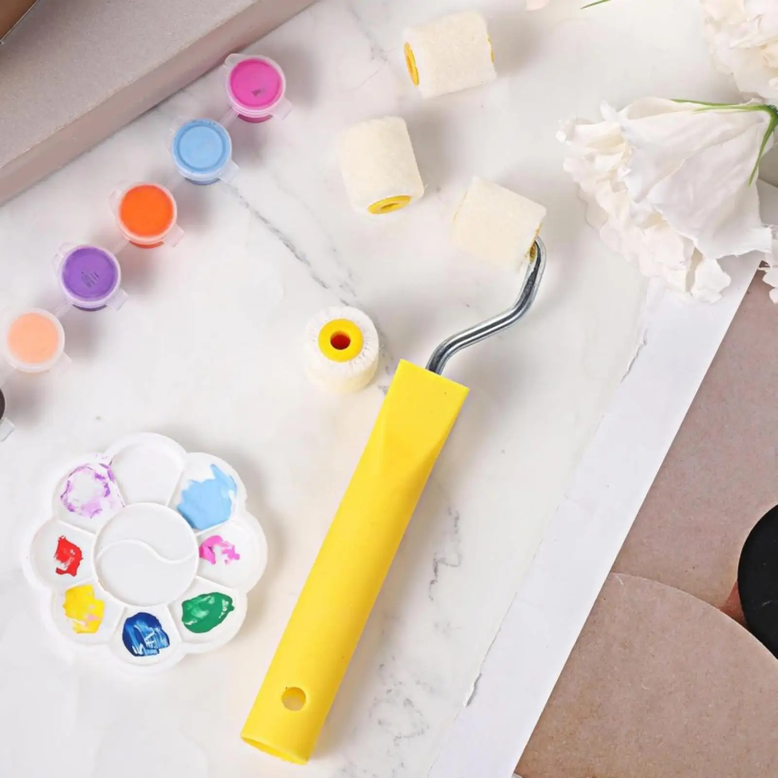 

Mini Paint Roller Set with 200mm Handle Professional Painting Roller Kit for Corners Cabinets and Woodwork
