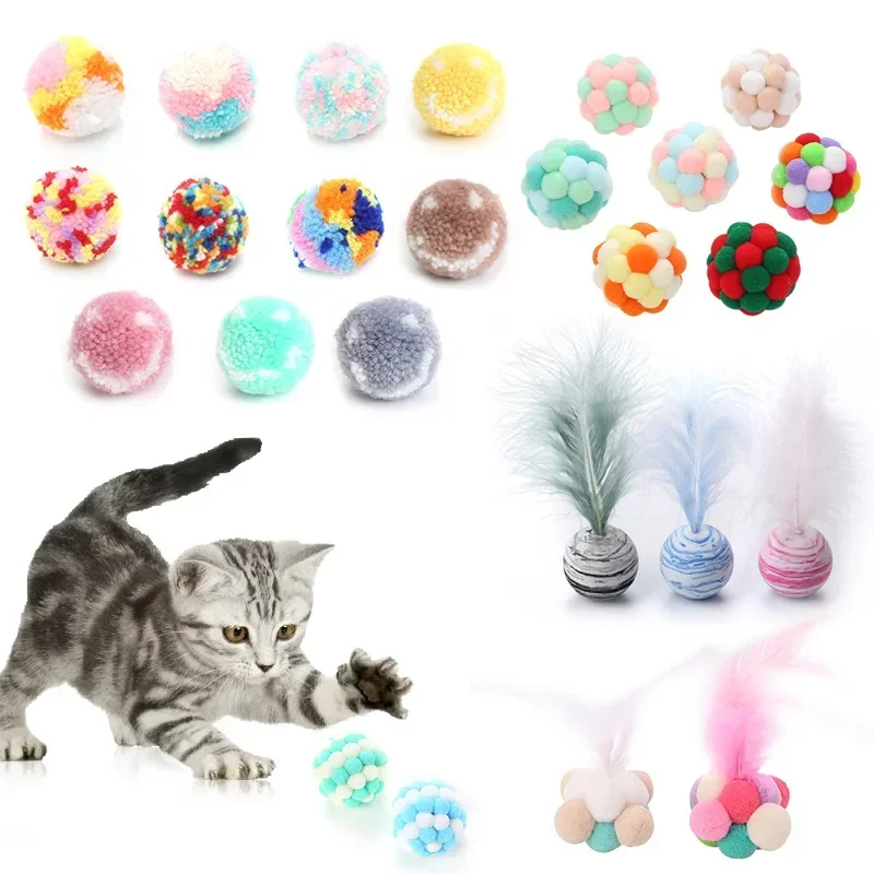 

Cat Toy Pet Cat Scratching Ball Training Interactive Toy for Kitten Pet Cat Supplies Funny Play Feather Toy Cat Accessorie