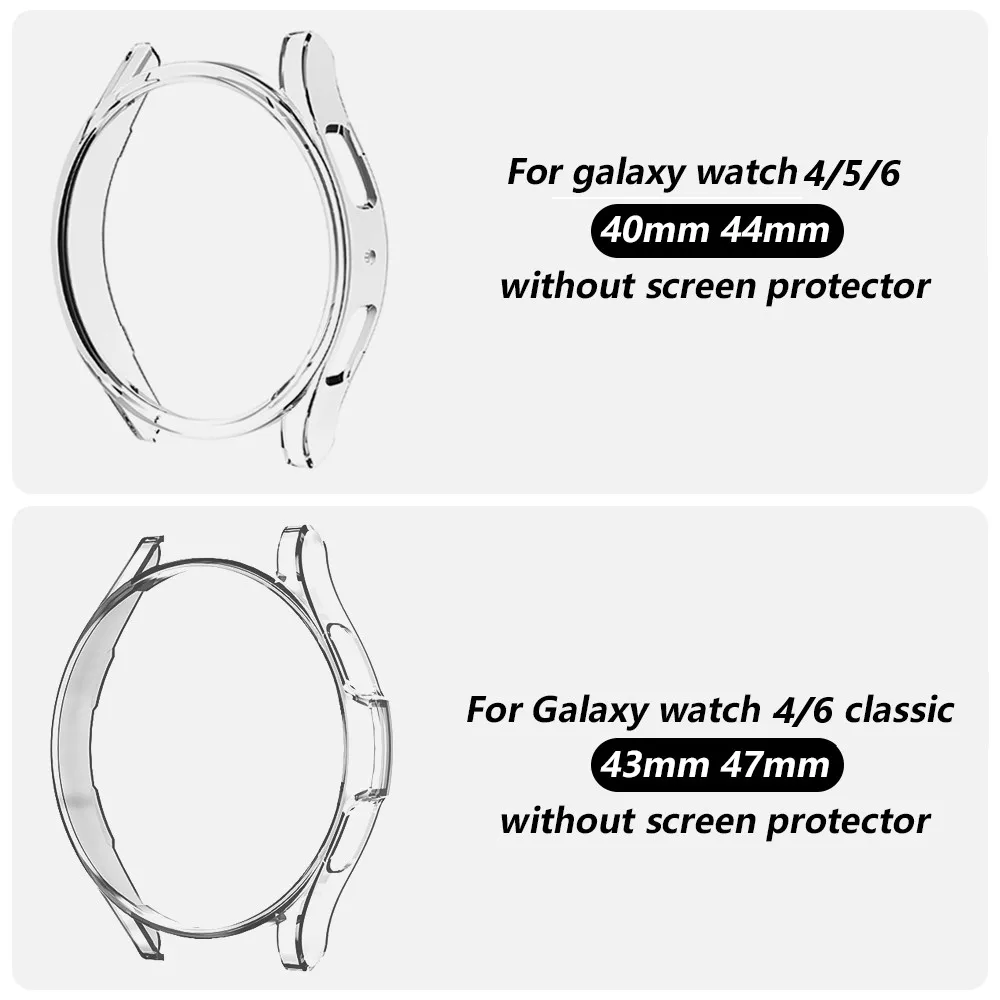 Case for Samsung Galaxy Watch 4/6 Classic 43mm 47mm 42mm 46mm PC Matte Cover for Galaxy Watch 4/5/6 40MM 44MM Protective Bumper