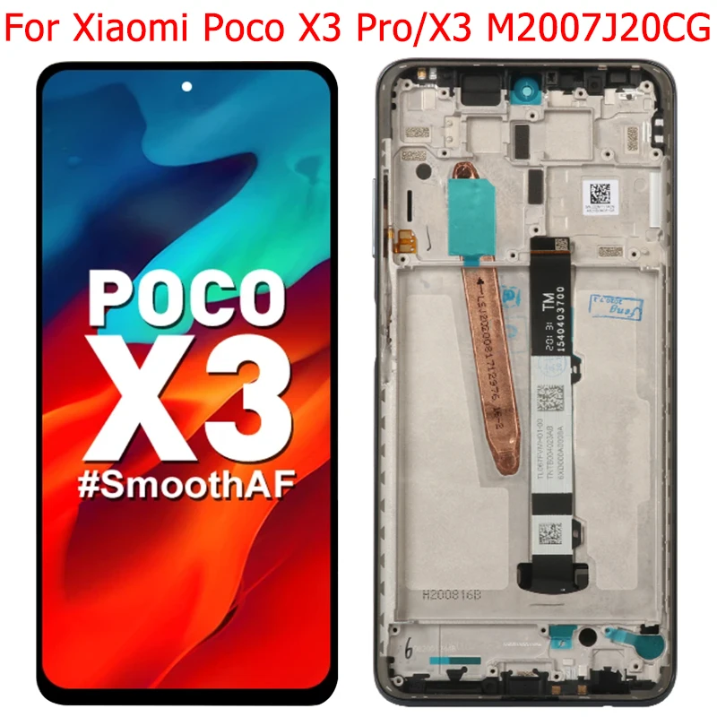 Original for Xiaomi Poco X3 Pro LCD Display Screen With Frame 6.67