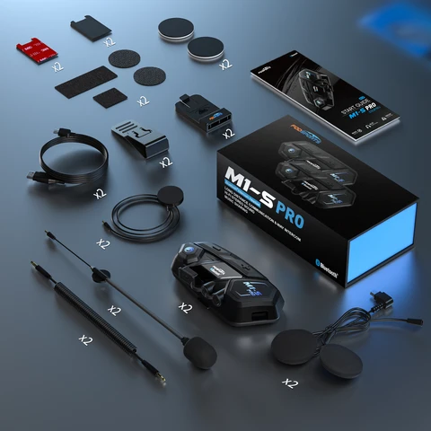 Fodsports M1-S Pro Мотоциклетная гарнитура беспроводная Bluetooth-шлемовая гарнитура,8 гонщиков 2000M