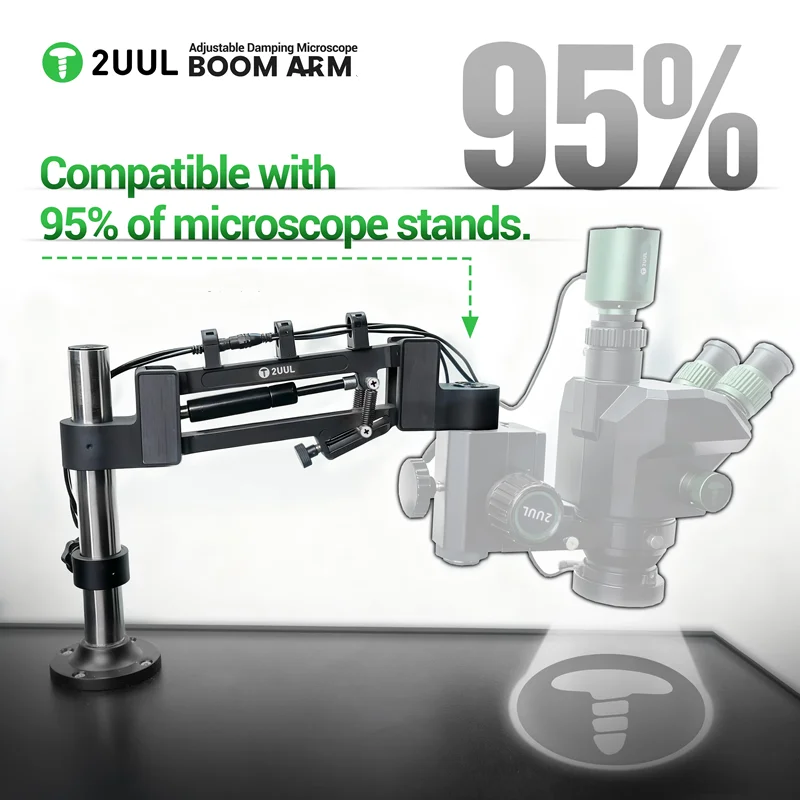 2UUL MS71 Adjustable Damping Microscope Boom Arm Adjustable 360° Rotating Space-Saving Compatible with 99% Microscopes