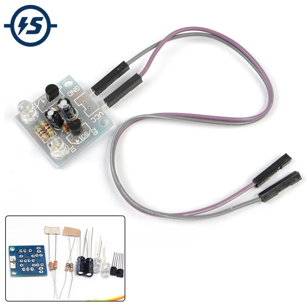 DIY Kit Placa de Circuito Eletrônico, Flash Light simples, piscando Leds Produção Suite, 5mm, solda Prática