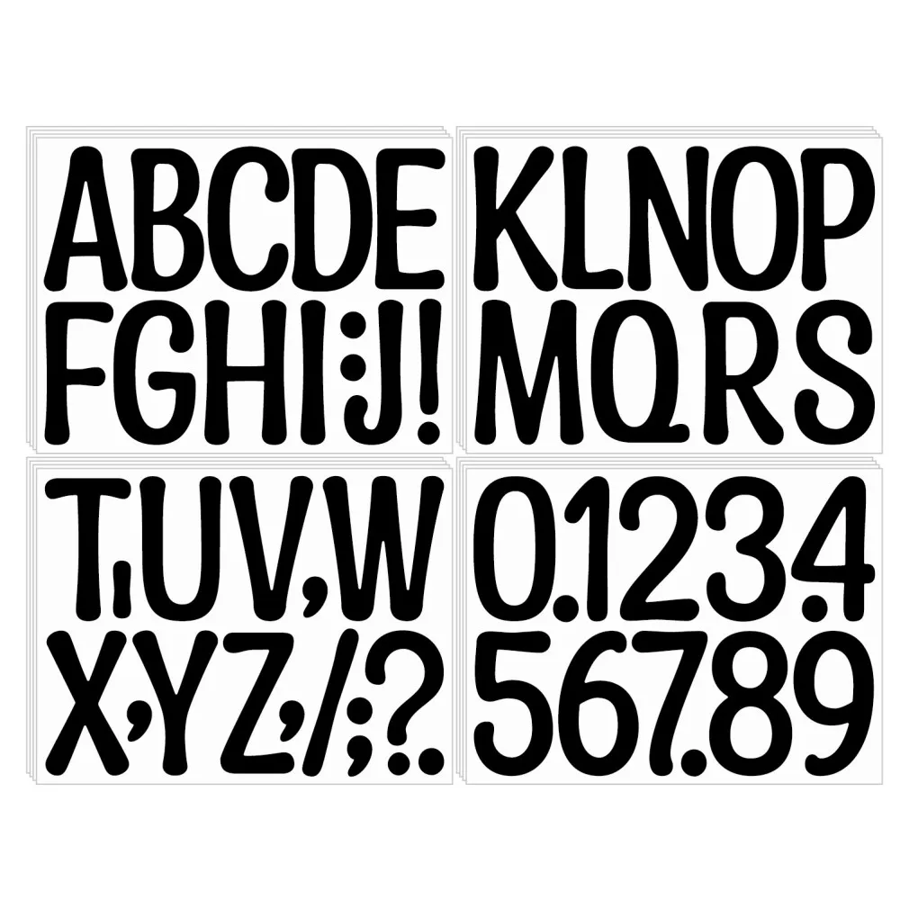 3Pcs/set 4 inch Big Size Number Alphabet Stickers Vinyl Waterproof Black White DIY Sticker For Car Mailbox Party Decoration