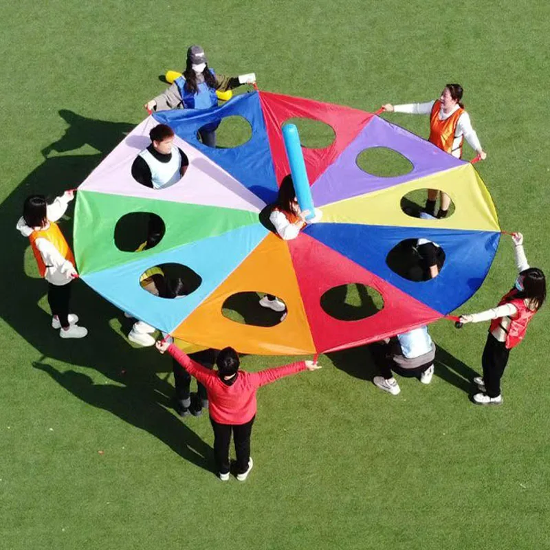 Children Games Rainbow Parachute Toy 2-6M Whack A Mole Kids Play Fun Outdoor Playground Team Building Exercise Activities