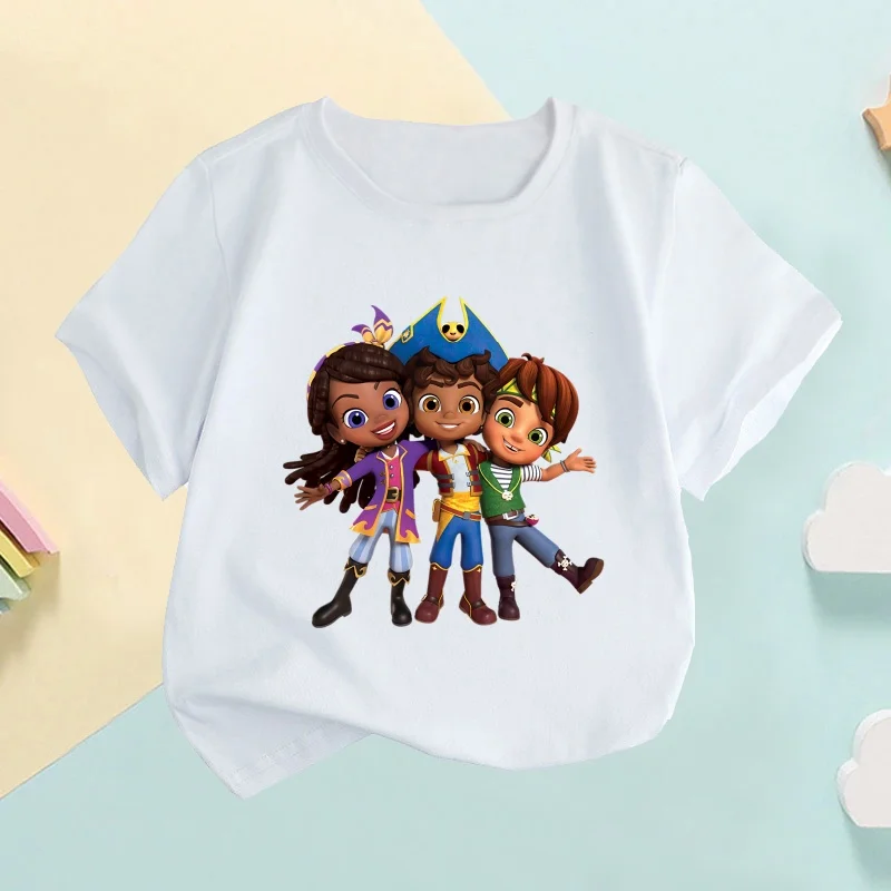 Hot Sale Santiago of The Seas Print Cartoon Kids T-shirt Children's Clothes Summer Baby Girls Tops Boys Short Sleeve T shirts