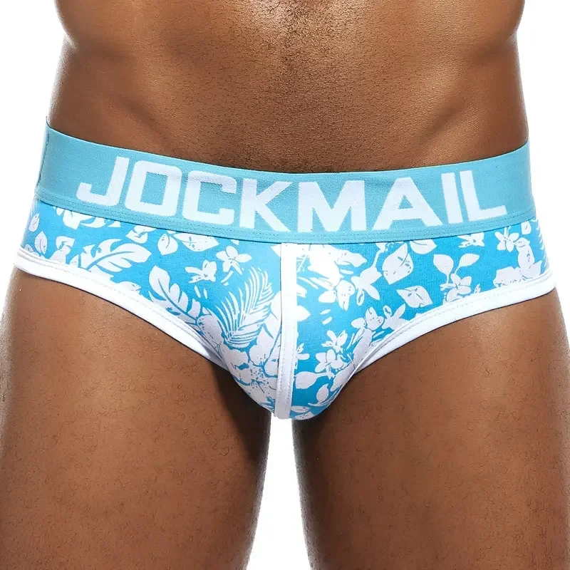 JOCKMAIL Cotton Men Underwear Fashion Printing Briefs Classic Low-waist Boxer Shorts Breathable Male Underpant Casual Trunks Gay