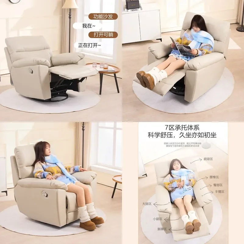 Multifunctional Recliner Chair with Massage and Manicure Features Rotating Rocking Single Sofa for Home Use