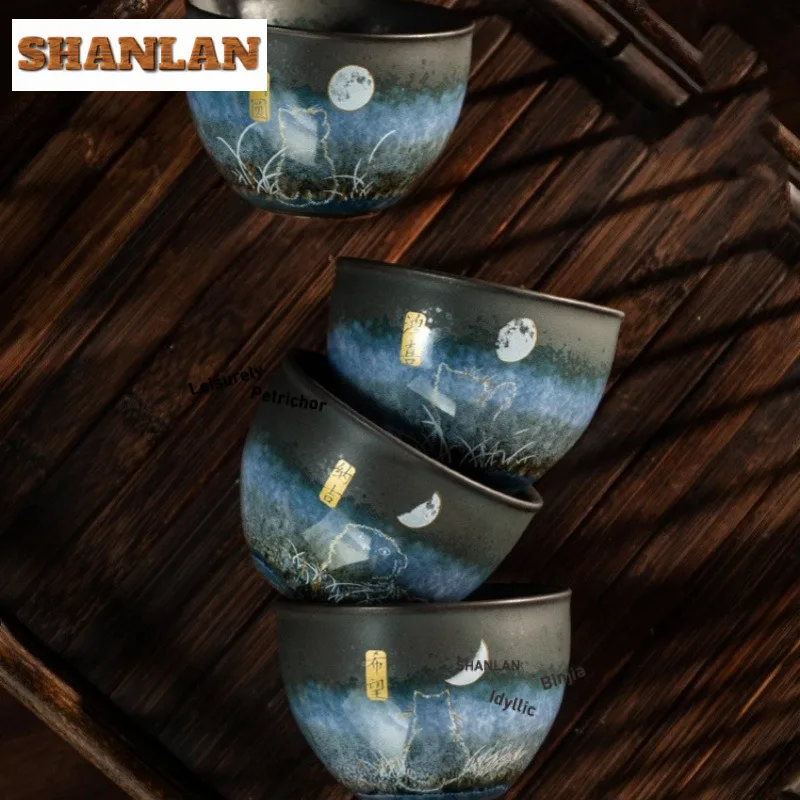 140 فرن تغيير الفخار الخشن فنجان الشاي الرجعية وعاء الشاي فنجان شاي مجموعة الشاي تذوق العطر كوب تشازان ماستر أكواب للشاي الحرفية #5