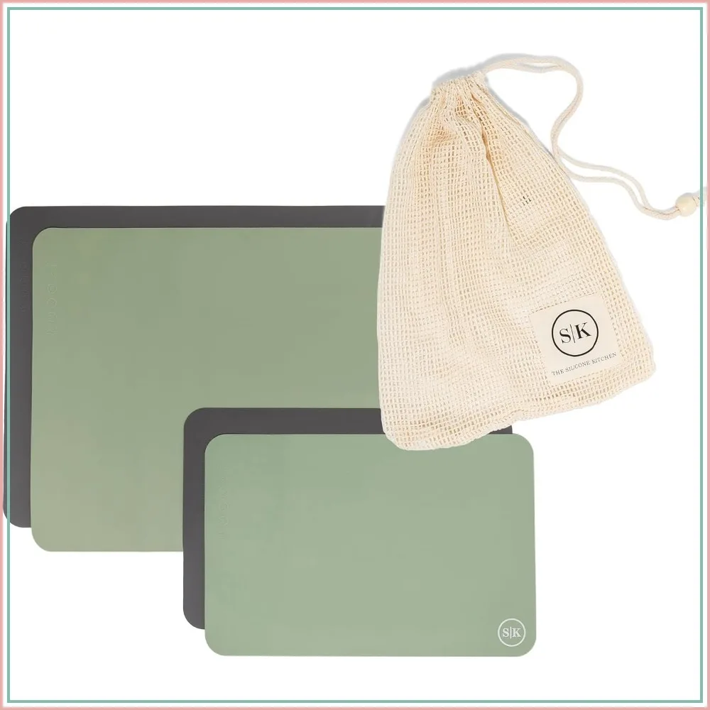 Silicone Baking Mats Set, 2 Half-Sheet & 2 Quarter-Sheet, Non-Stick Oven Liners, Reusable Kitchen Accessories