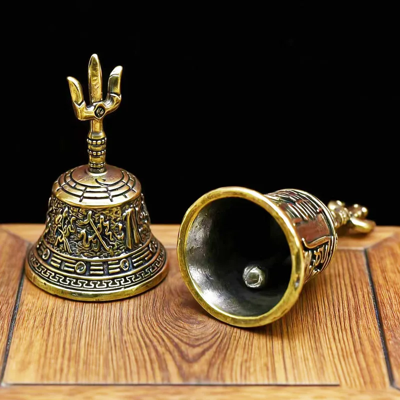 Brass Trigrams -Pronged Eight Treasures Three Pure Ones Copper Rattle Bell Handicraft Ornament Chinese