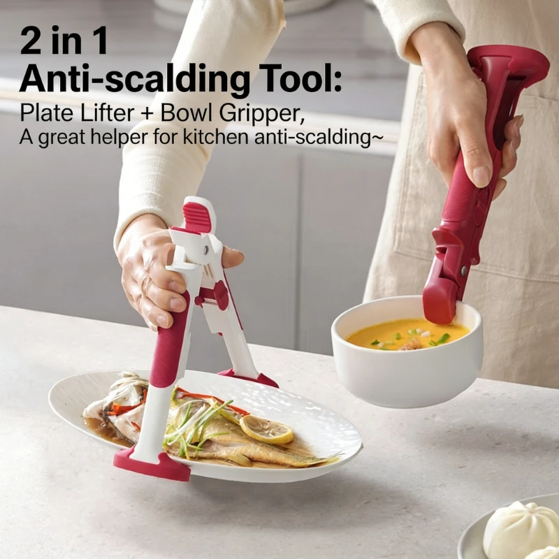 

Держатель для горячих блюд с защитой от ожогов, зажим для тарелок, противоскользящий держатель для подносов, термоизоляционное устройство, зажим для кастрюль